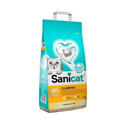 Sanicat Unscented Clumping Cat Litter | Made from natural minerals with guaranteed odor control | Absorbs moisture and makes cleaning easy | 10L capacity
