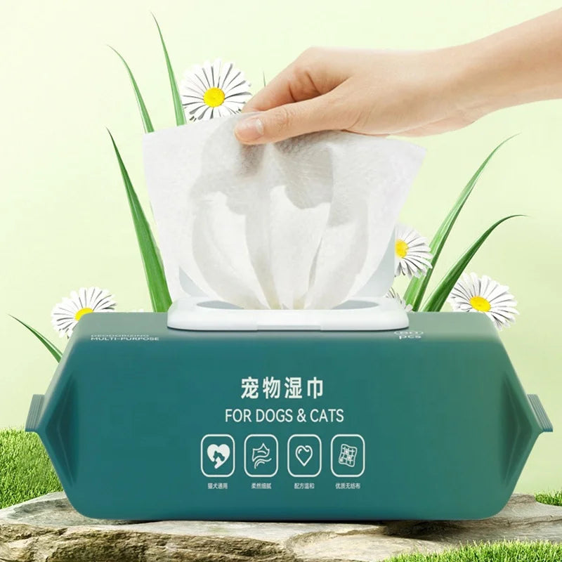 Pet Wipes Hot Sale Private Logo Manufacturer Portable Soft Cat Dog Pet Eyes Paws Cleaning Wet Wipes Supplies Pet Products
