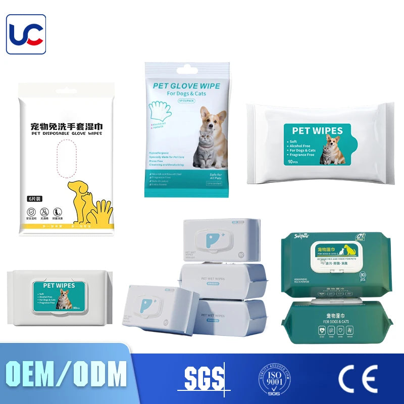 Pet Wipes Hot Sale Private Logo Manufacturer Portable Soft Cat Dog Pet Eyes Paws Cleaning Wet Wipes Supplies Pet Products