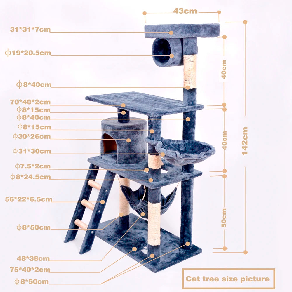 GMTPET Cat Tree Factory OEM Wholesale Sisal Rope Plush Board Tree Shaped Modern for Cats CATNIP Toys Katzenbaum 141 Cat Tree
