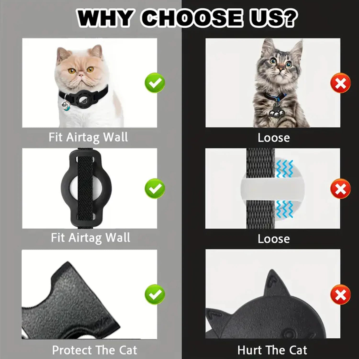 Fashion Airtag Pet Collar Adjustable Elastic Nylon Puppy Cat Collar with Bell Anti-lost GPS Tracker Case（No tracker included）