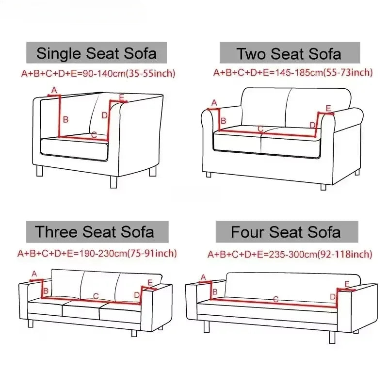 Waterproof Jacquard Sofa Covers 1/2/3/4 Seats Solid Couch Cover L Shaped Sofa Cover Protector Bench Covers