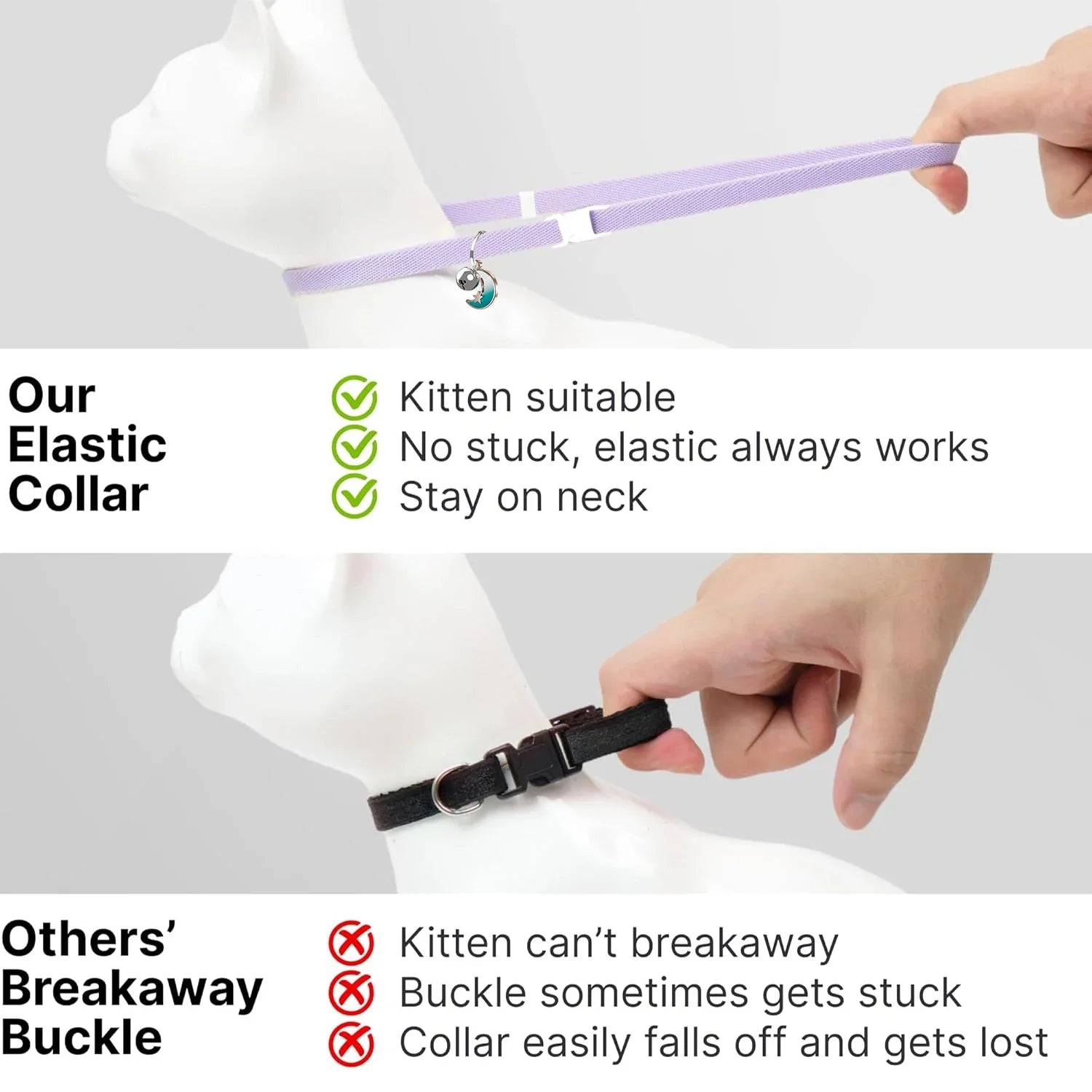 Fashion Airtag Pet Collar Adjustable Elastic Nylon Puppy Cat Collar with Bell Anti-lost GPS Tracker Case（No tracker included）