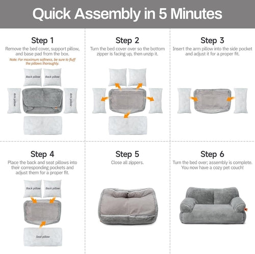 MEWOOFUN Plush Cat Bed For Indoor Cats - Washable 26x19x13 Inch Pet